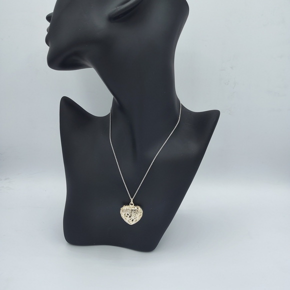 unbranded Jewelry - .925 Sterling Silver Puffed Heart Pendant Necklace